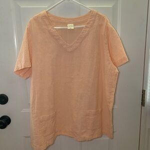 Blair Peach V-Neck Top